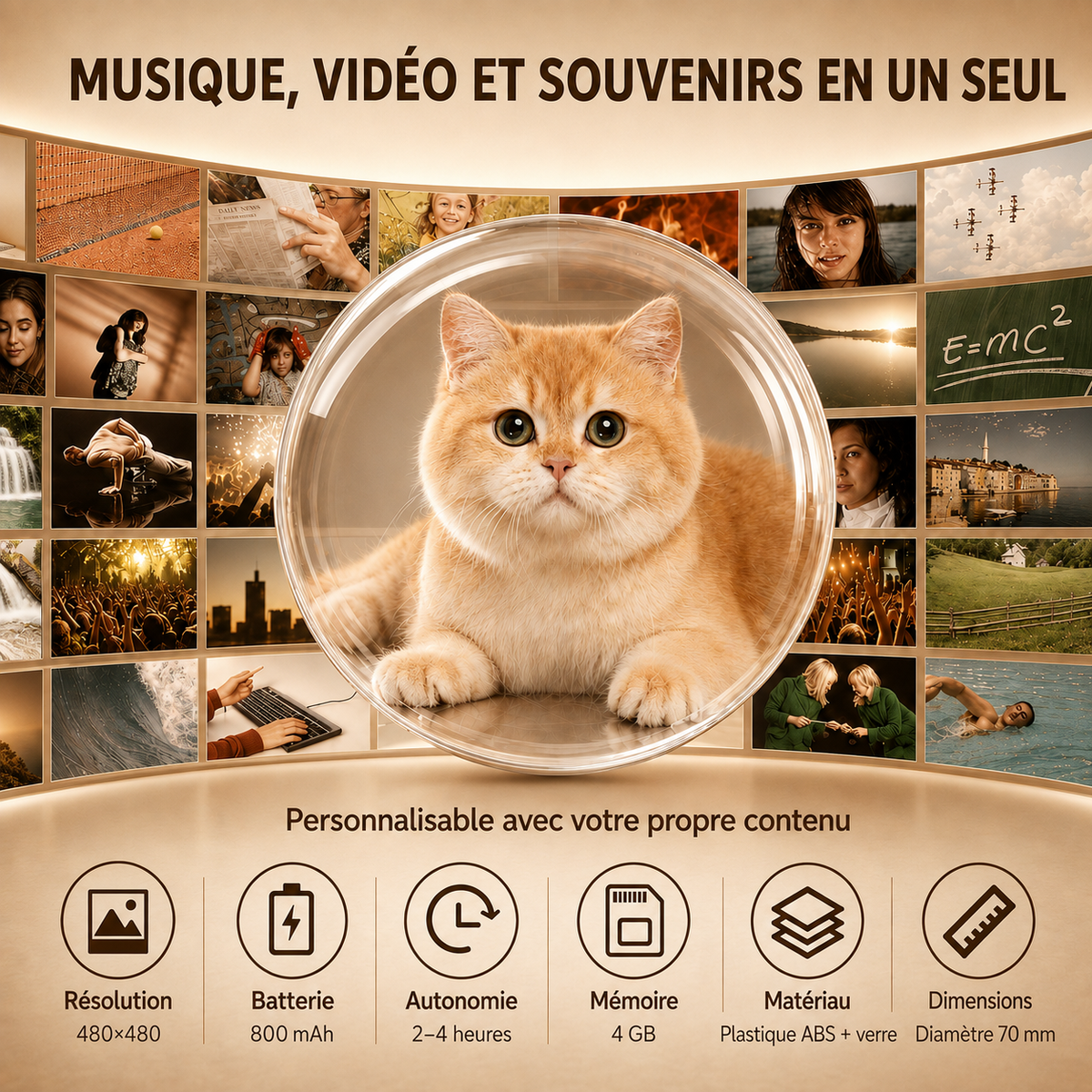Sphère personnalisée avec vos souvenirs